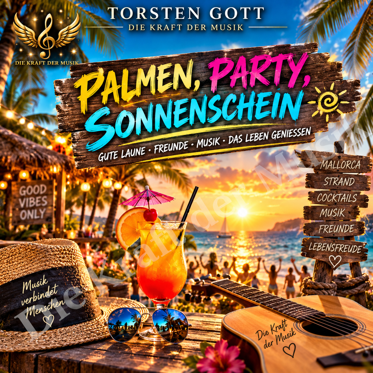Palmen, Party, Sonnenschein